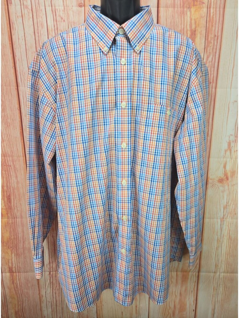 Orvis Mens Multicolor Check Button-Down Shirt Size XXL